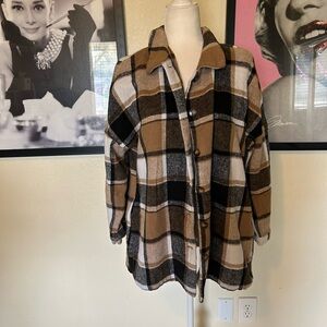 Plaid Button-Up Jacket